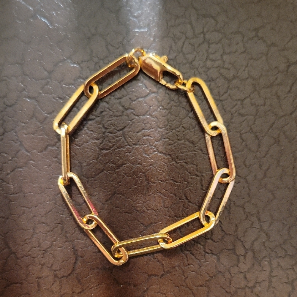 Rose Gold Plated Paperclip Bracelet